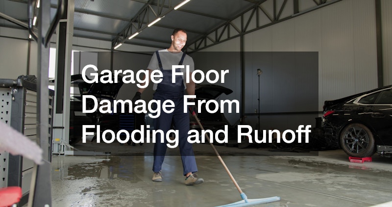 Garage Floor Damage From Flooding and Runoff