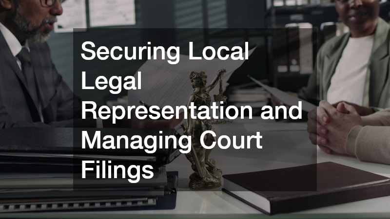 Securing Local Legal Representation and Managing Court Filings