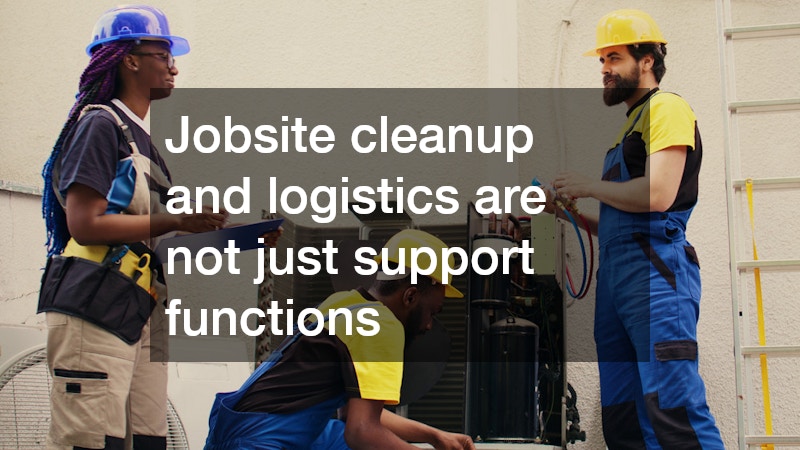 Jobsite cleanup and logistics are not just support functions