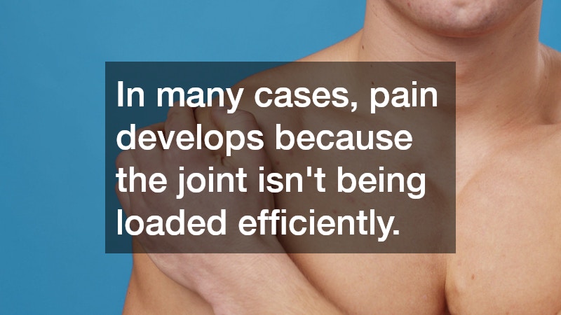 In many cases, pain develops because the joint isn’t being loaded efficiently.