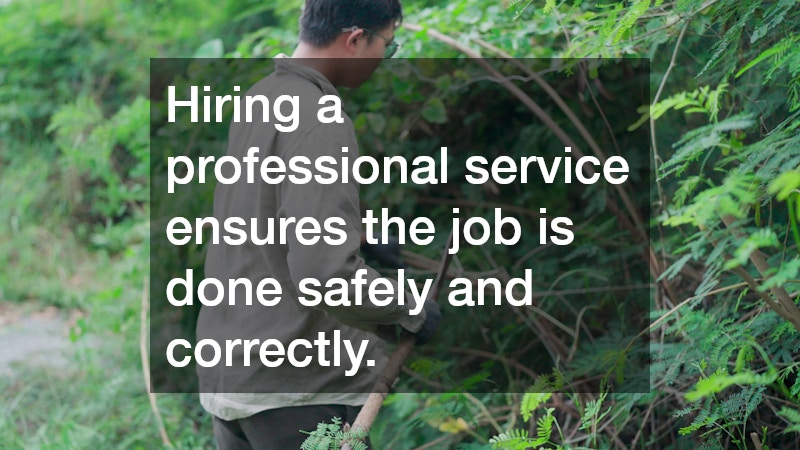 Hiring a professional service ensures the job is done safely and correctly.