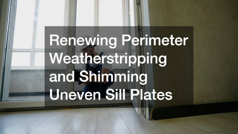 Renewing Perimeter Weatherstripping and Shimming Uneven Sill Plates