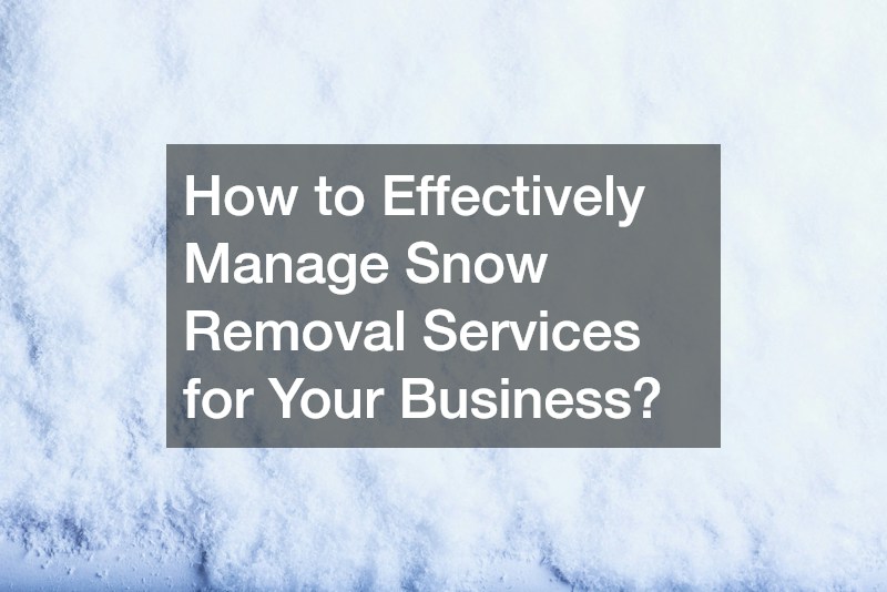 How to Effectively Manage Snow Removal Services for Your Business?