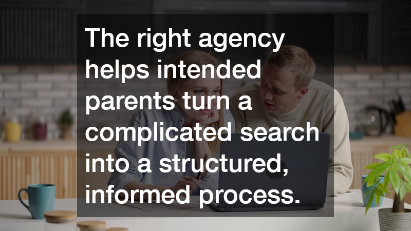 The right agency helps intended parents turn a complicated search into a structured, informed process.