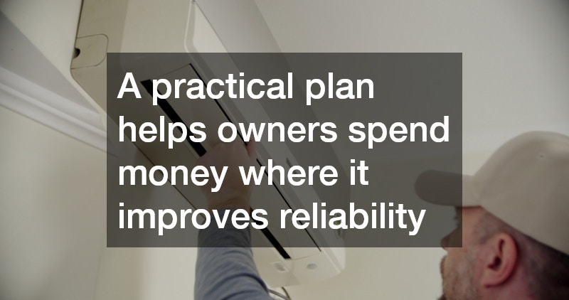 A practical plan helps owners spend money where it improves reliability