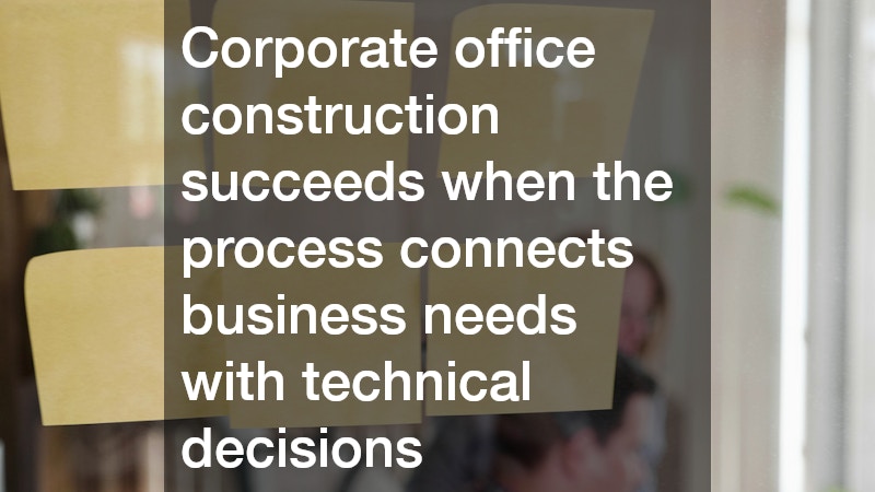 Corporate office construction succeeds when the process connects business needs with technical decisions