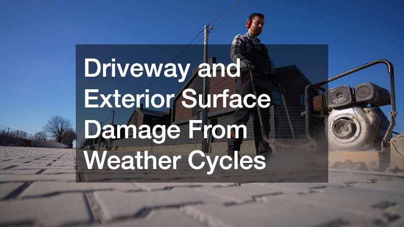 Driveway and Exterior Surface Damage From Weather Cycles