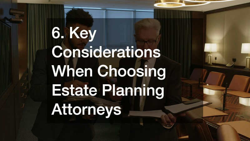 6. Key Considerations When Choosing Estate Planning Attorneys