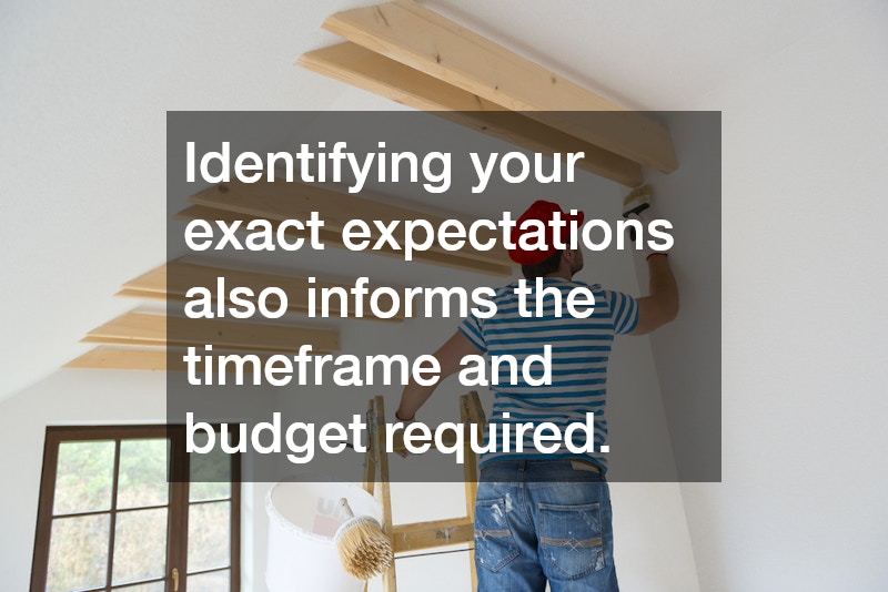Identifying your exact expectations also informs the timeframe and budget required.