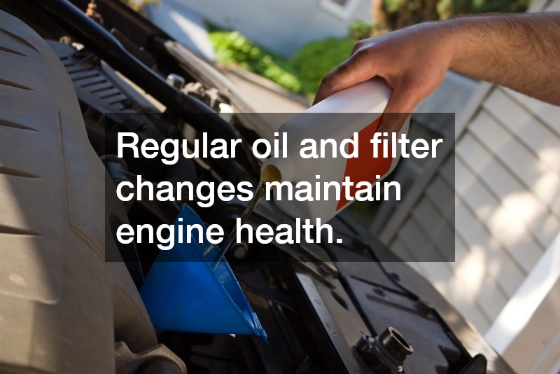 Regular oil and filter changes maintain engine health.