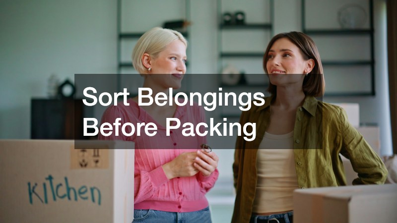 Sort Belongings Before Packing