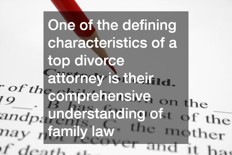 One of the defining characteristics of a top divorce attorney is their comprehensive understanding of family law