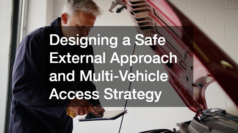 Designing a Safe External Approach and Multi-Vehicle Access Strategy