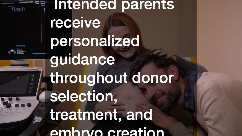 Intended parents receive personalized guidance throughout donor selection, treatment, and embryo creation.