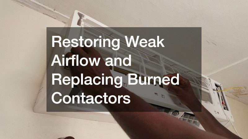 Restoring Weak Airflow and Replacing Burned Contactors