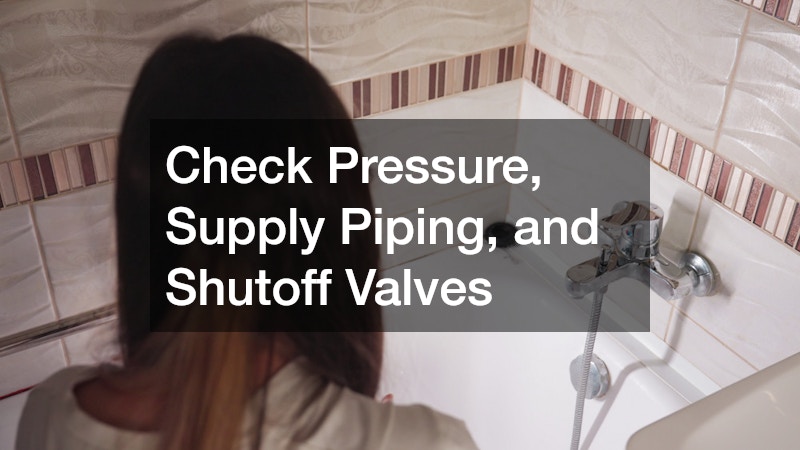 Check Pressure, Supply Piping, and Shutoff Valves