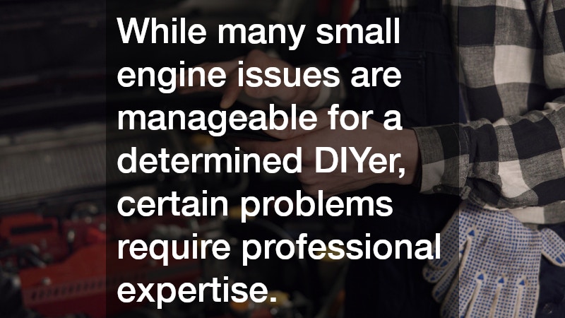 While many small engine issues are manageable for a determined DIYer, certain problems require professional expertise.