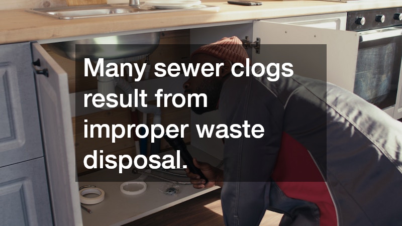 Many sewer clogs result from improper waste disposal.