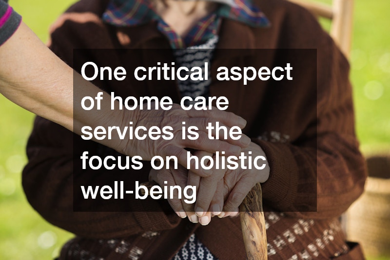 One critical aspect of home care services is the focus on holistic well-being