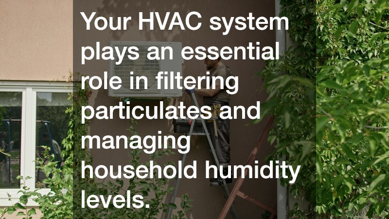 Your HVAC system plays an essential role in filtering particulates and managing household humidity levels.