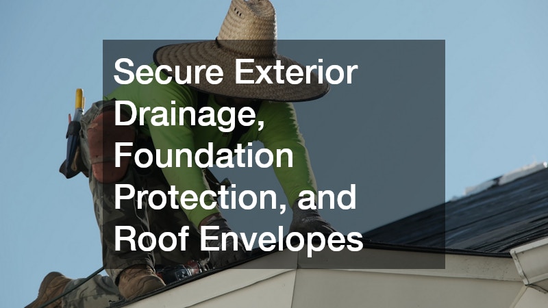 Secure Exterior Drainage, Foundation Protection, and Roof Envelopes