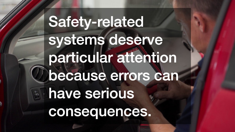 Safety-related systems deserve particular attention because errors can have serious consequences.