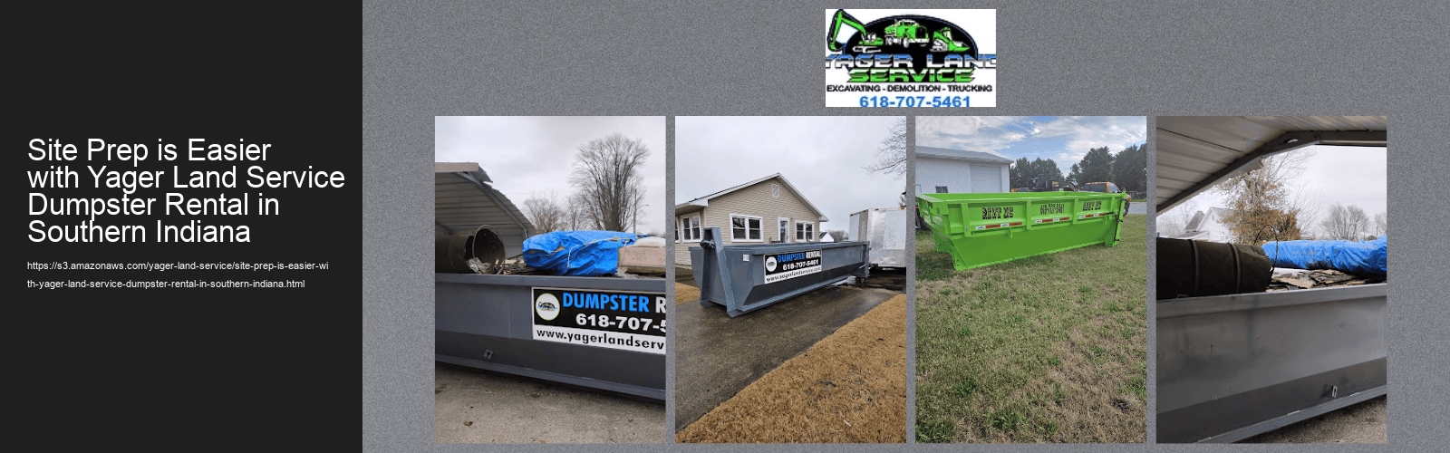 Site Prep is Easier with Yager Land Service Dumpster Rental in Southern Indiana