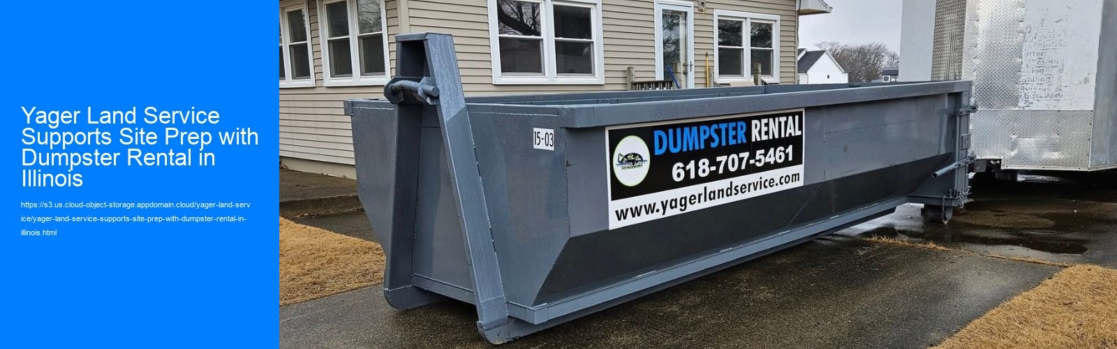 Yager Land Service Supports Cleanup Through Dumpster Rental in Southern Indiana