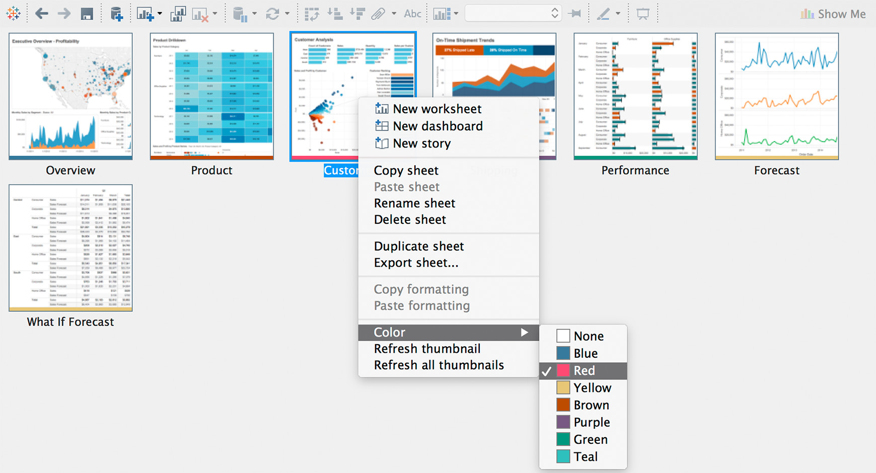 Figure 3. Choose your analysis method and identify worksheets easier with visual customization.