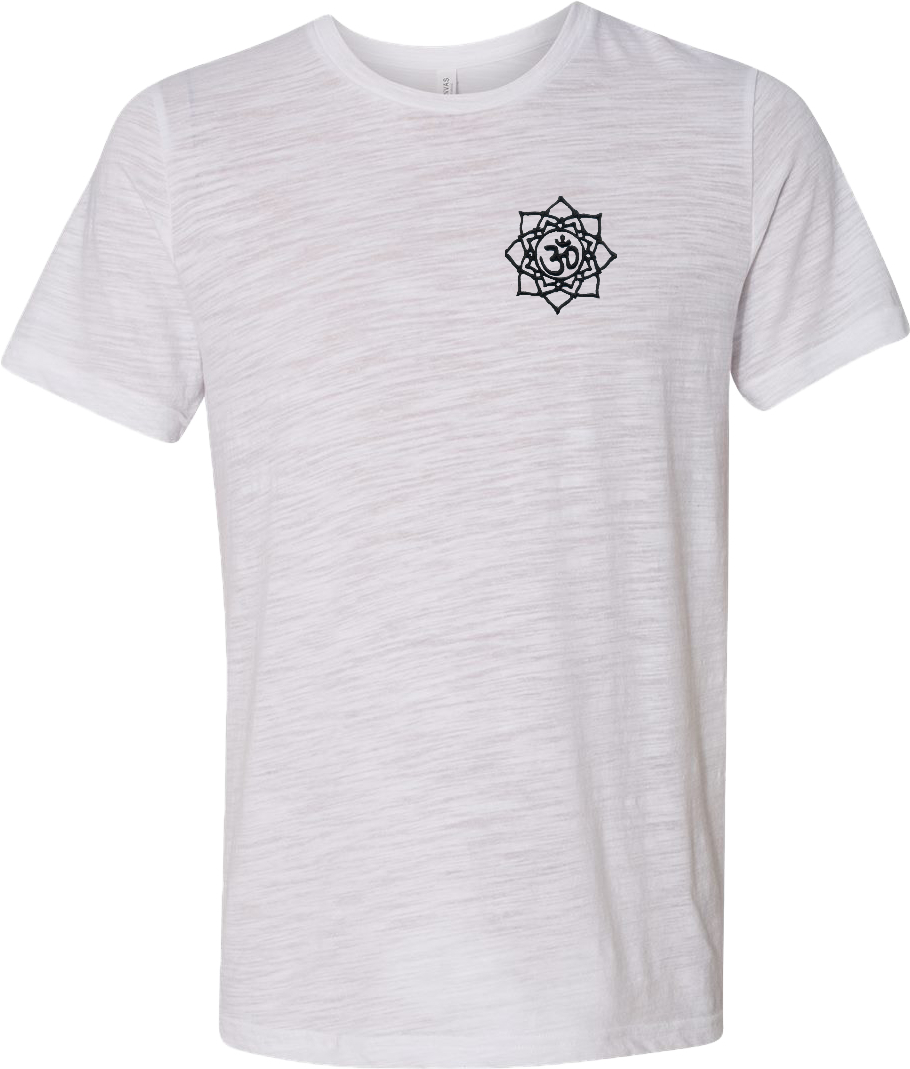 Black Lotus OM Patch Pocket Print Burnout Yoga Tee Shirt