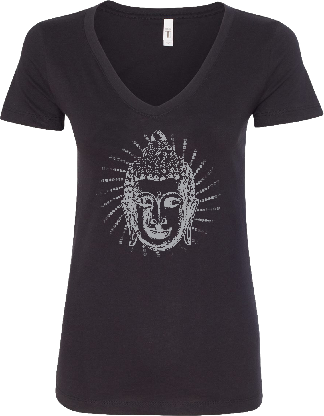 Womens Yoga T-shirt Iconic Buddha Blended V-neck