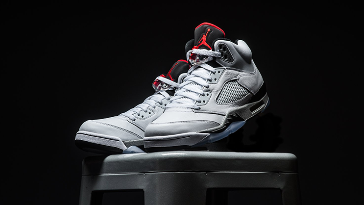 The Air Jordan 5 “Cement” is releasing this weekend in Grade School Sizes
