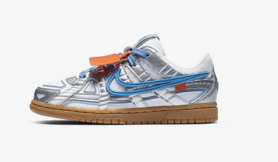off white x rubber dunk td university blue