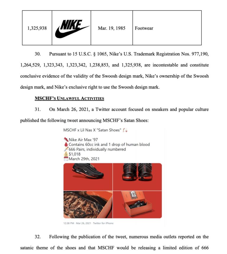 nike suing mschf