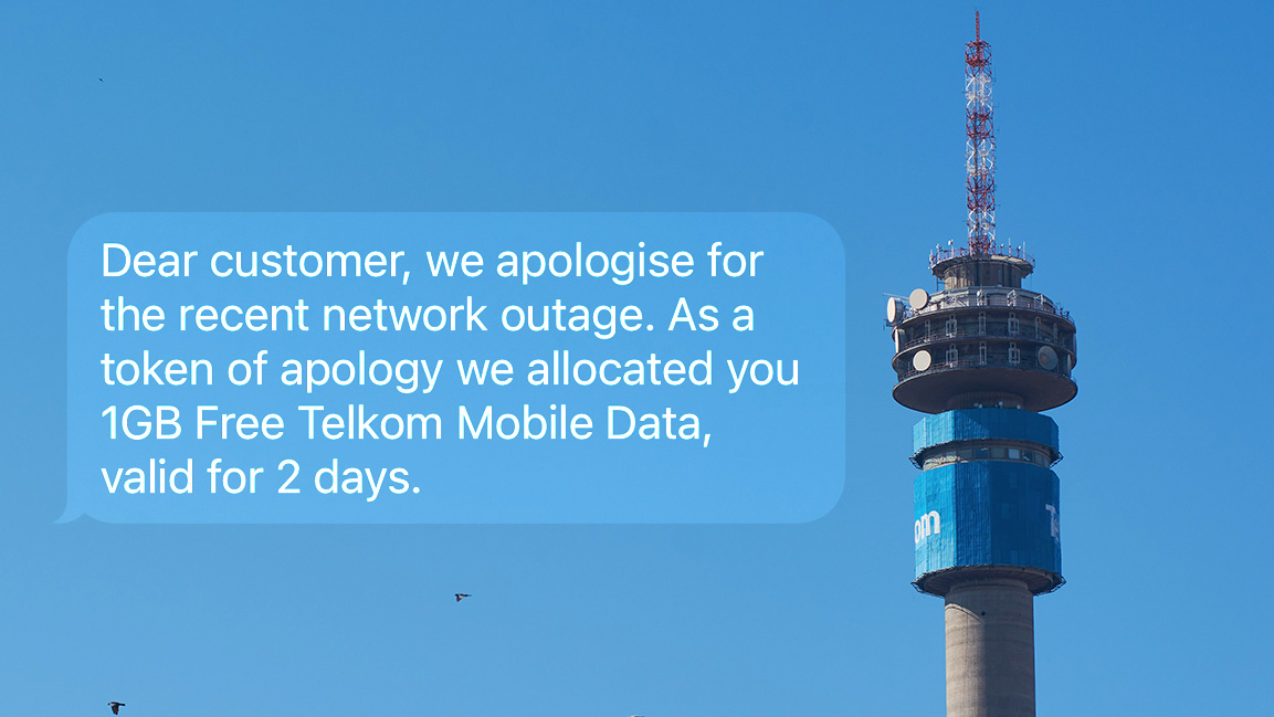 Telkom users get free 1GB data following network outage