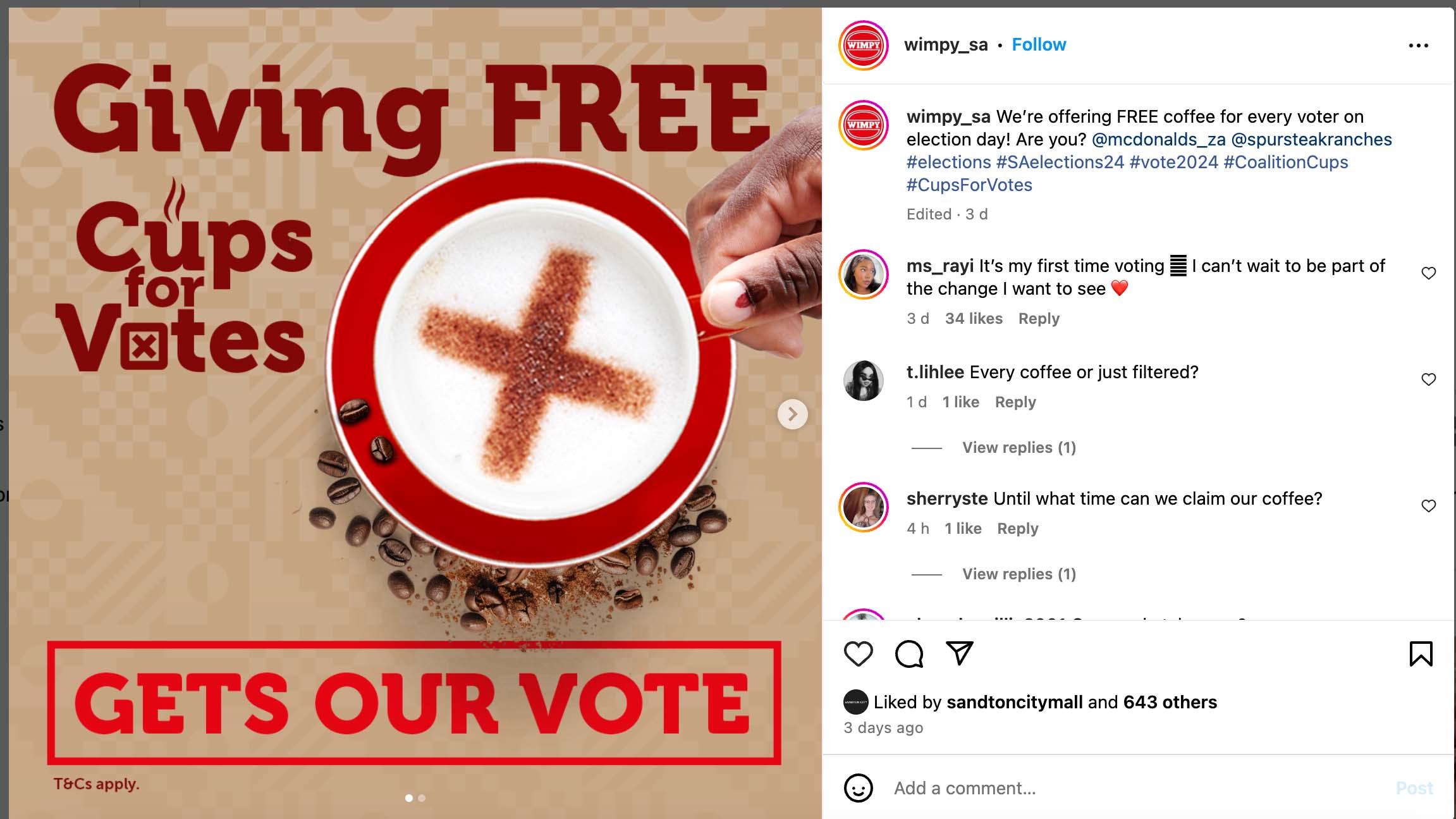 Free food, drinks on Election Day, 29th May South Africa
