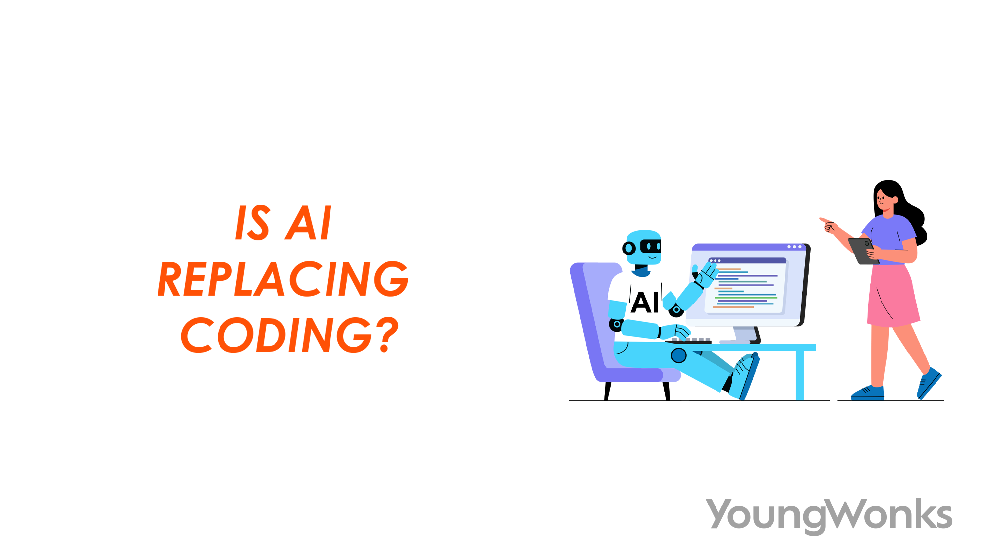 Student learning coding with AI tools on a laptop while building strong programming fundamentals at YoungWonks