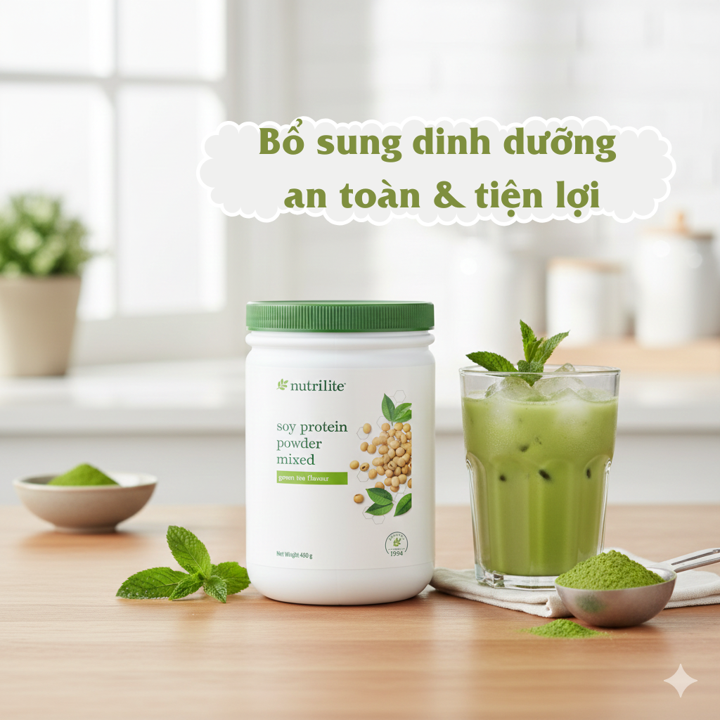 TPBS Nutrilite Protein Powder - vị trà xanh protein tra xanh wed 3