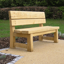 Double Back Bench In Green Oak