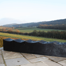 Charred Green Oak Ripple Bench