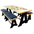 Stencilled Table Tops and A-Frame Bases (YHA)