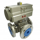 Haitima Double Acting 3 Way L Port Stainless Steel Ball Valve