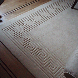 Handtufted Greek Key Border Rug