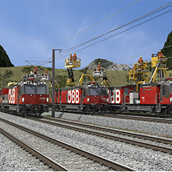 Hybrid drive for track construction machines.