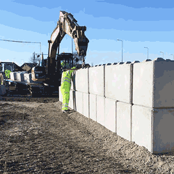 Interlocking blocks protect from storms and flooding in North Lincolnshire.
