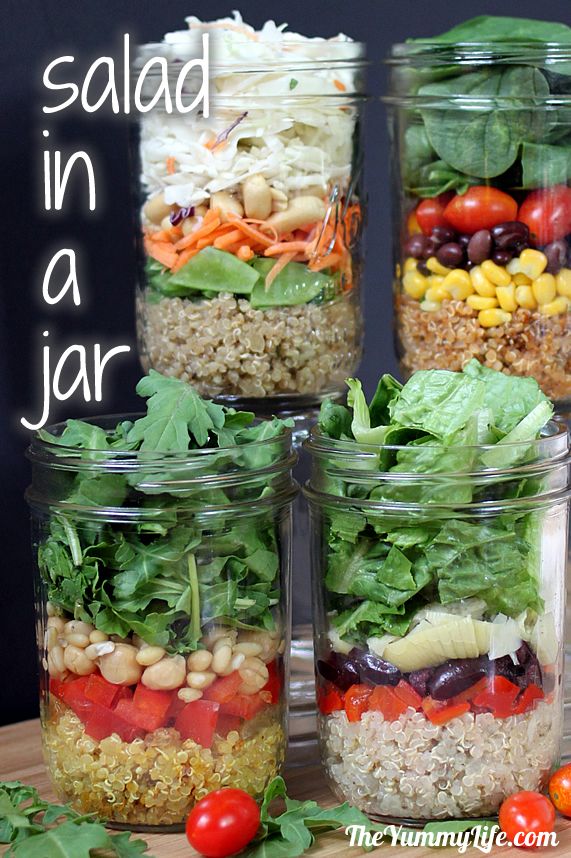 Quinoa SaladInAJar in 4 International Flavors