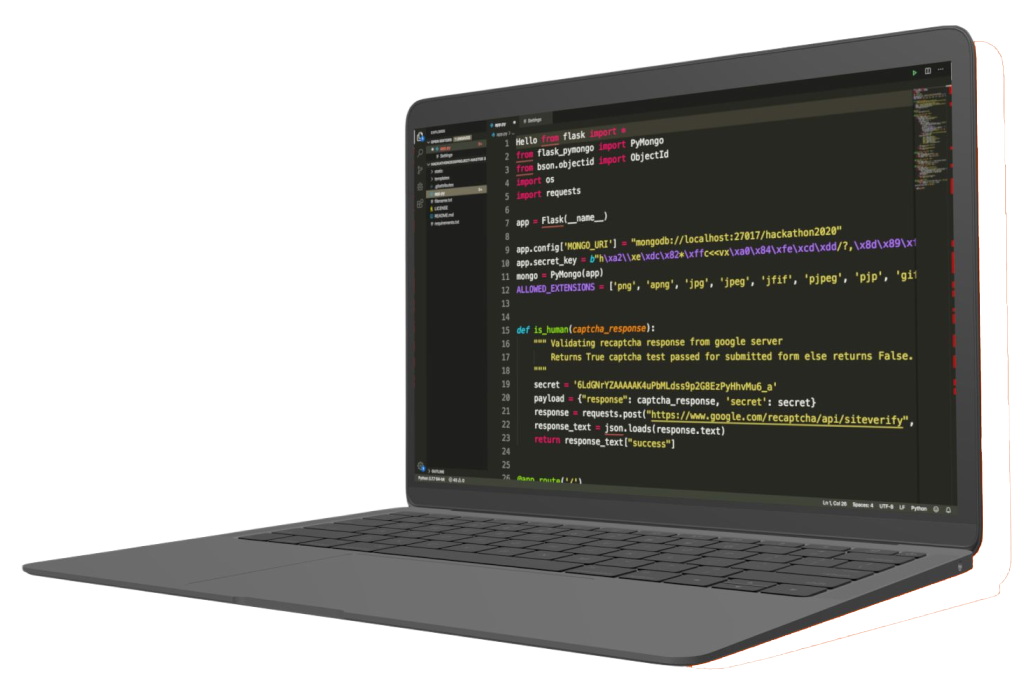 Laptop showing Python code