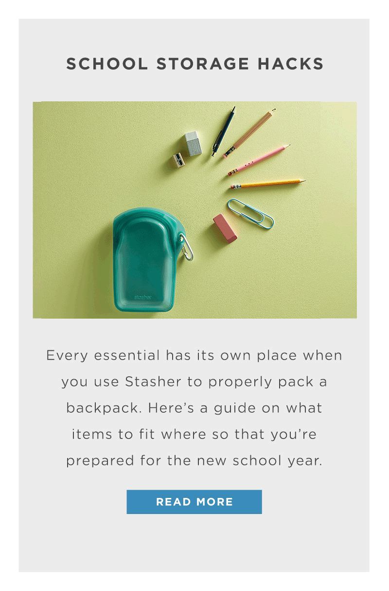 Here’s how to organize a backpack Stasher Bag