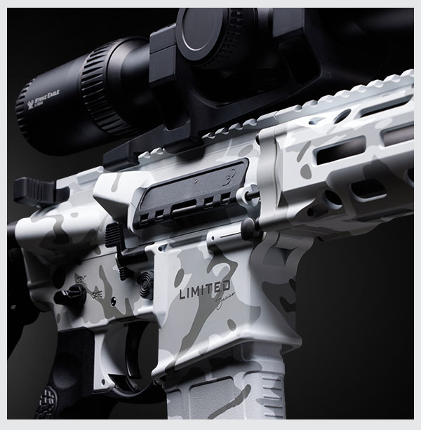 A beauty shot featuring the Alpine MultiCam cerakote detail on the first Limited Series build.