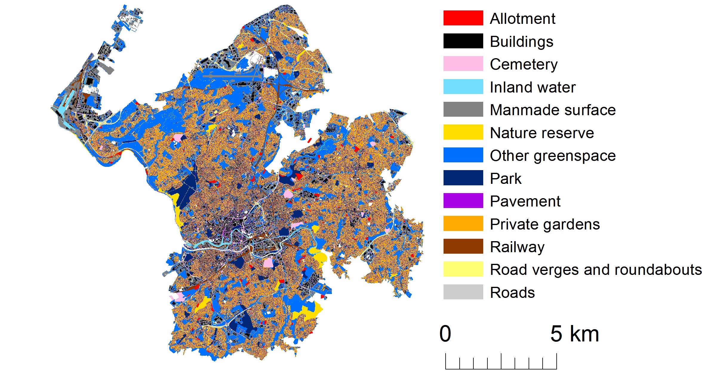 Land use map for Bristol Land use map for Bristol
